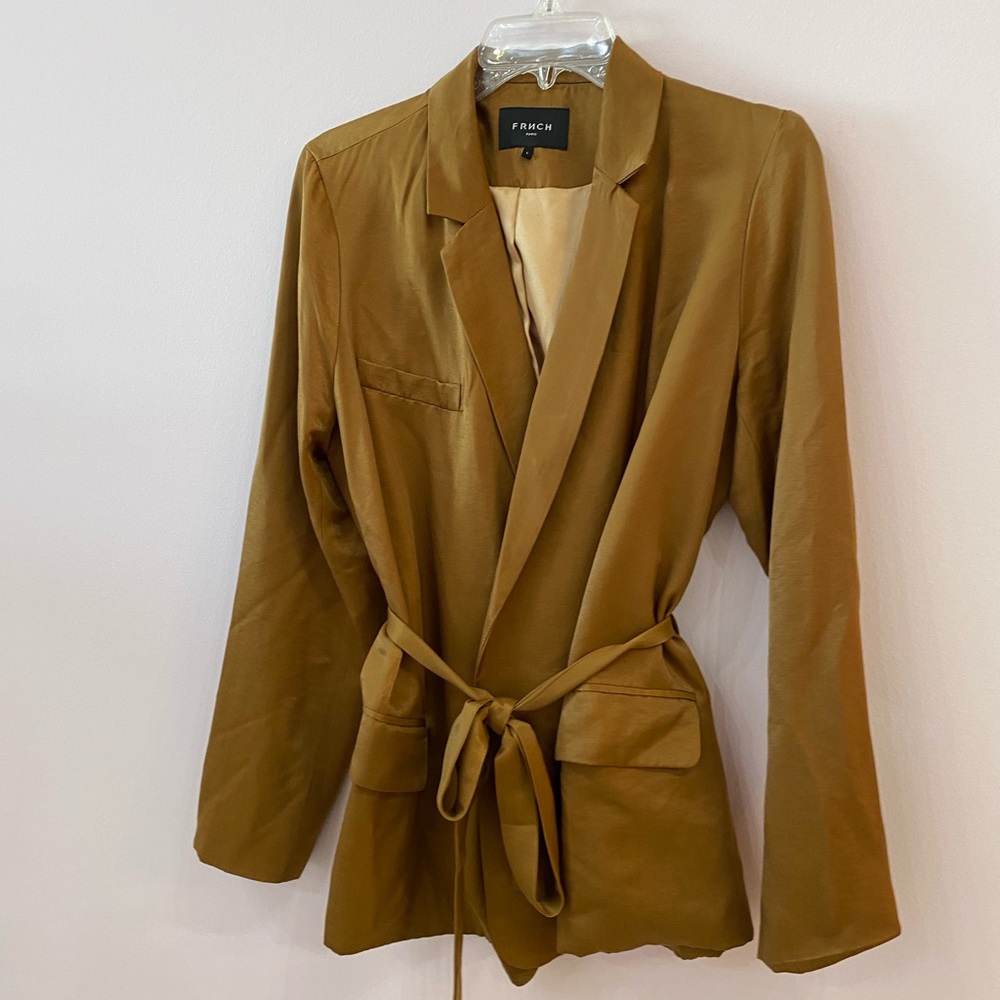 FRNCH Tan Satin Jacket
